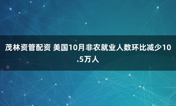 茂林资管配资 美国10月非农就业人数环比减少10.5万人